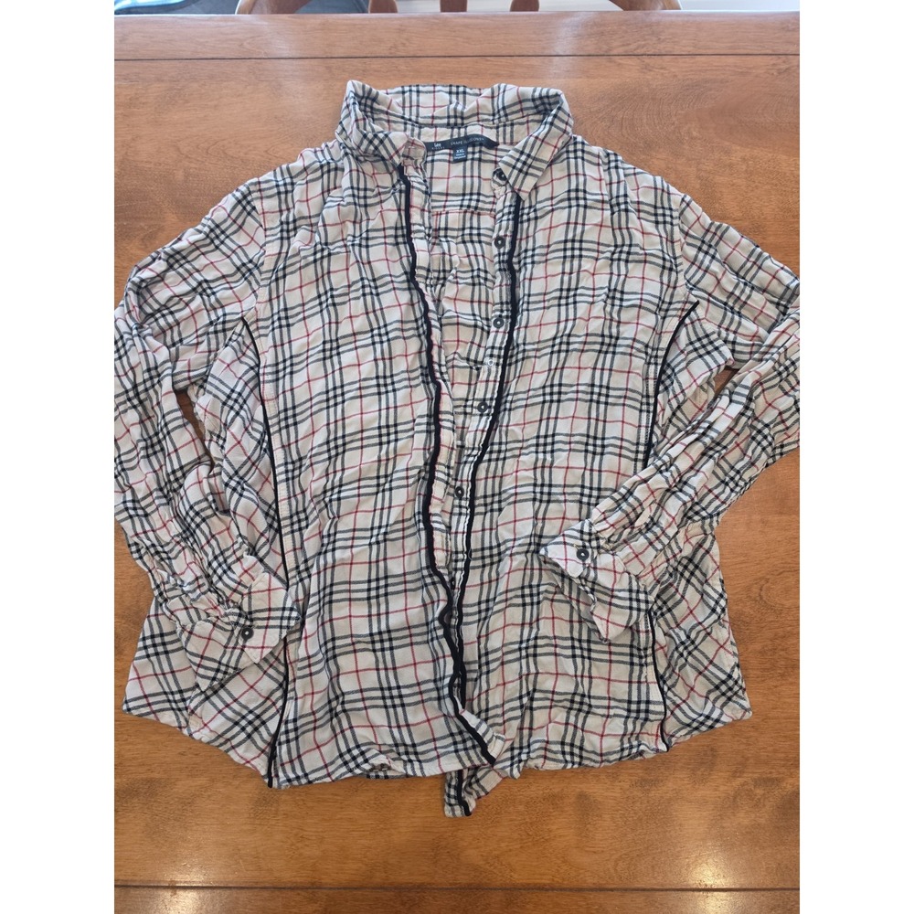 Lee Riders Women's Button-Up Shirt Size XXL Shape Illusions Long Sleeve